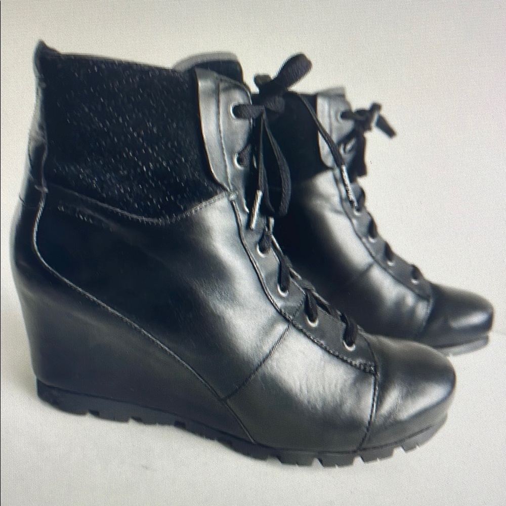 Black Wedge Ankle Boots